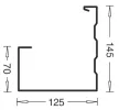 125mm Box Gutter Spouting profile drawing
