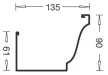 135mm O.G. Spouting profile drawing
