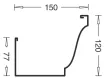 150mm O.G. Spouting profile drawing